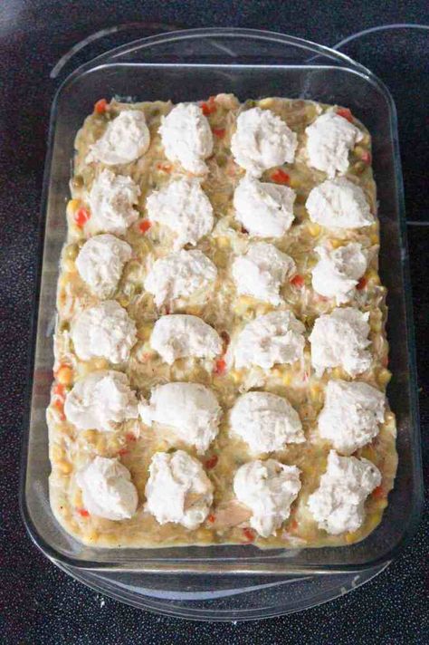 Chicken and Dumplings Casserole - This is Not Diet Food Chicken And Bisquick Dumplings, Chicken Dumplings Easy, Baked Chicken And Dumplings, Chicken And Dumplings Casserole, Easy Chicken Dumpling Recipes, Chicken Dumpling Casserole, Canned Veggies, Dumpling Casserole, Bisquick Chicken