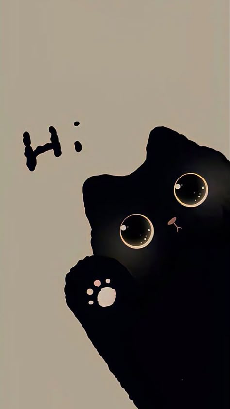 Wallpaper Gatos, Cat Phone Wallpaper, Black Cat Aesthetic, Vintage Flowers Wallpaper, Image Chat, Simple Phone Wallpapers, Drawing Wallpaper, Cute Cat Wallpaper, Pretty Wallpapers Backgrounds