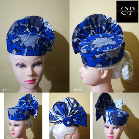 Zara Cap With Ankara, Ankara Cap, Zara Cap, Beautiful Napkin Folding, Hats Design, How To Make Fascinators, Zara Hats, Ankara Long Gown, Headwear Fashion