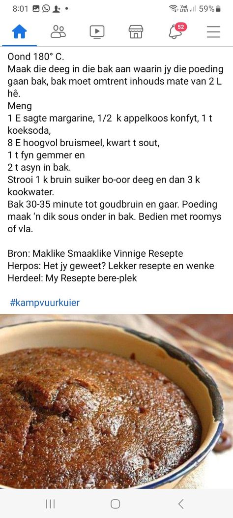 Gebakte Poeding Resepte, Recipes Deserts, Dessert Recipies, Baked Rice, Food Addict, Sweet Treats Desserts, Baking Desserts, Veg Dishes, South African Recipes