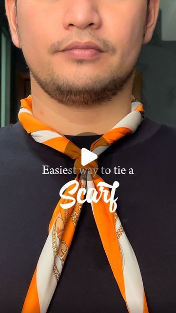 Lucky Mangibin on Instagram: "My 3 easiest ways to tie a Scarf, you’re welcome😉" Men Silk Scarf Style, How To Tie A Neck Scarf, How To Tie A Scarf, Mens Scarf Fashion, Ways To Tie A Scarf, Tie A Scarf, Head Scarf Tying, Cute Scarfs, Tie Men