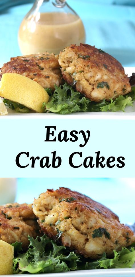 Simple Crab Cakes, Easy Crab Cakes Recipe Simple, Simple Crab Cakes Recipe, Crab Cake Recipe Easy, Simple Starters, Crab Recipes Easy, Easy Crab Cakes, Seafood Board, Fried Crab