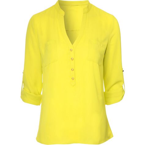 Jane Norman Roll Up Sleeve Blouse ($19) ❤ liked on Polyvore featuring tops, blouses, blusa, shirts, light gree, roll up sleeve shirt, shirt blouse, button front shirt, v neck blouse and yellow v neck shirt Jane Norman, Yellow Shirts, Roll Top, Yellow Top, Roll Up Sleeves, V Neck Blouse, Cheap Clothes, Roll Up, Shirt Sleeves