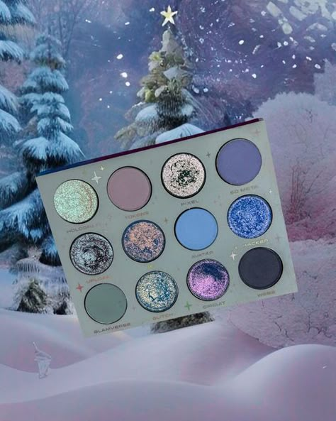 Pretty Cosmetics, Cool Toned Eyeshadow Palette, Ice Makeup, Winter Eye Makeup, Pastel Eyeshadow Palette, Winter Eyeshadow, Custom Eyeshadow Palette, Pastel Winter, Pastel Eyeshadow