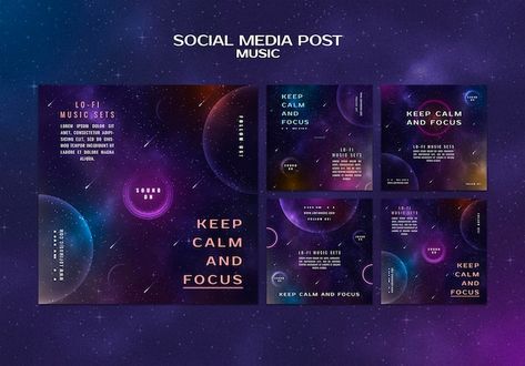 Lo Fi Music, Space Galaxy, Social Media Posts, Free Psd, Media Post, Social Media Post, Keep Calm, Social Media, Media