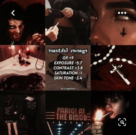 Filter Ideas Vsco, Emo Filter, Dark Red Aesthetic, Filter Ideas, Emo Emo, Vsco Filter Instagram, Vsco Tutorial, Best Vsco Filters, Aesthetic Emo