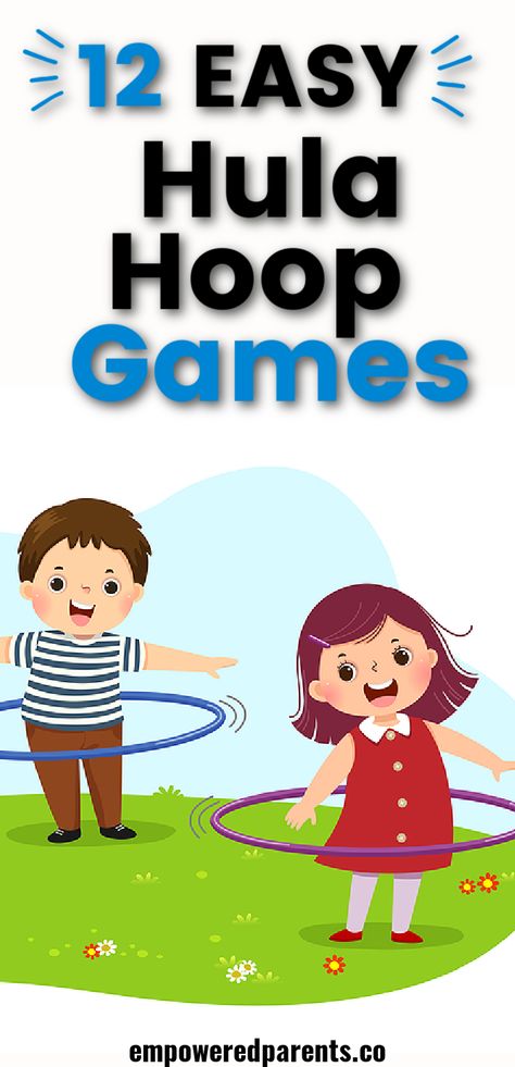 Kids love playing with hula hoops. Here are 12 super fun hula hoop games for preschoolers everyone will enjoy! Play these with your class or at home with your kids. Many are great group games while others work with just one child | hula hoop games for kids activities | hula hoop games for preschoolers | Group Games For Kindergarteners, Adaptive Pe Games, Movement Games For Preschoolers, Pe Games For Preschoolers, Outdoor Games For Kindergarten, Games For Older Kids, Hula Hoop Games For Adults, Summer Movement Activities For Kids, Preschool Group Games