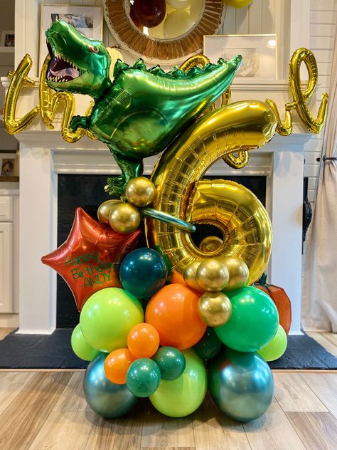 Extra Betty Dino Balloon Decorations, Dino Balloon Garland, Dinosaur Balloon Bouquet, Arch Balloon Garland, Dino Decorations, Arch Balloon, Dinosaur Birthday Party Decorations, Halloween Party Balloons, Bouquet Arrangement