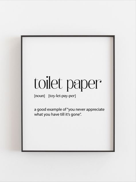 Toilet Paper Definition Print for sale on Etsy Toilet Poster Printable, Toilet Quotes Printable, Wc Poster, Bathroom Quotes Decor, Toilet Quotes, Toilet Poster, Toilet Pictures, Toilet Rules, Definition Wall Art