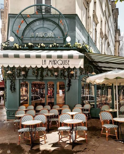 Paris • France 🇫🇷 on Instagram: “La Marquise ❤️ 📸 @annemaudette” France Cafe Interior, Bistro Exterior, Parisian Cafe Aesthetic, Cafe Outside, Paris Cafe Interior, French Cafes, France Restaurant, Patio Vibes, French Coffee Shop