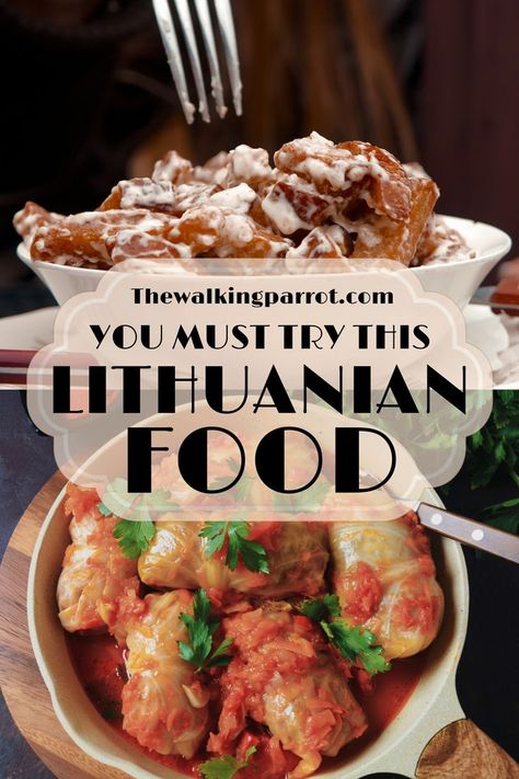 Food guide for the best food in Lithuania! Make sure to read this article before your next trip to Lithuania! 🇱🇹 Must try Lithuania | Must eats Lithuania | Lithuanian food | food guide Lithuania Lithuania Food Recipes, Lithuanian Christmas Food, Lithuanian Food Recipes, Kugelis Lithuanian, Lithuanian Kugelis Recipe, Lithuania Recipes, Lithuanian Bread Recipe, Kugelis Recipe, Estonia Food