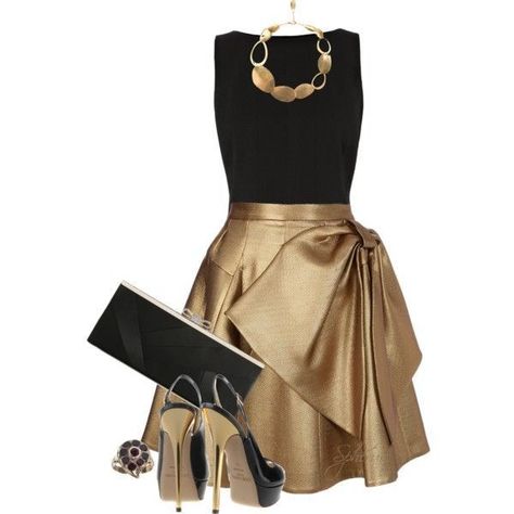 "You know, it won't physically hurt you to be nice for once." I cross… #teenfiction #Teen Fiction #amreading #books #wattpad Black And Gold Outfit, Gold Skirt, Gold Outfit, Chique Outfits, فستان سهرة, Night Out Dress, Looks Chic, Narnia, Mode Inspiration