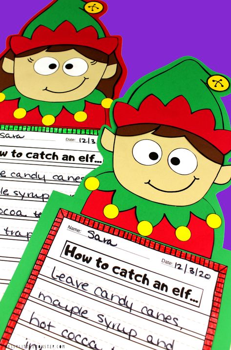 How to catch an elf writing activity How To Catch An Elf, How To Catch An Elf Activities, Elf Writing Activity, Christmas Writing Activities, Elf Craft, Elf Writing, Apple Lessons, Kids Holidays, Elf Crafts