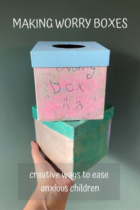 Worry Box Ideas, Worry Box Classroom, Worry Box For Kids, Wellness Art, Child Life Specialist, Simple Activities, Counseling Kids, Counseling Lessons, Art Therapy Projects