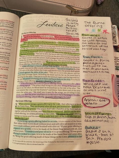 Leviticus Bible Journaling Notes, Leviticus Bible Journaling, Bible Annotations, Night Bible Study, Book Of Leviticus, Journal Bible Quotes, Motivational Notes, Journal Bible, Study Notebook