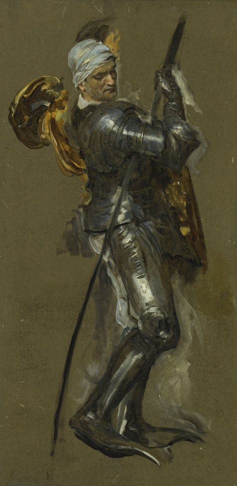 French School, 19th Century | Sketch of a Man in Armor Solomon J Solomon, Solomon Joseph Solomon, Neoclassical Painting, School Sketch, Sea Drawing, English Art, French School, English Artists, Pre Raphaelite