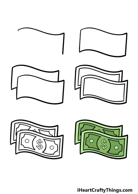 Paper Money Drawing, Posters Drawing Ideas, Money Drawing Aesthetic, Money Aesthetic Drawing, Money Doodles Drawings, Dollar Bill Drawing, Money Outline, Drawing Of Money, Cash Drawing