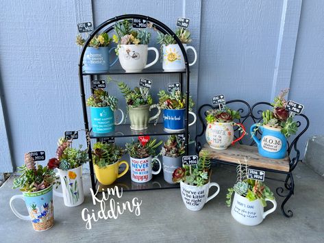 Mug Repurpose, Succulent Arrangements, Hug You, Succulents Garden, Fairy Garden, Cats And Kittens, Planter Pots, Sweet Home, Canning