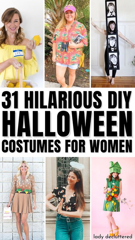 31 Hilarious DIY Halloween Costumes for Women Easy Inexpensive Halloween Costumes, Clever Easy Halloween Costumes, Sugar Mama Costume, Unconventional Halloween Costumes, Quick Easy Diy Halloween Costumes Women, Clever Costume Ideas, Home Made Halloween Costumes For Women, Super Easy Halloween Costumes For Women, Diy Adult Costumes For Women