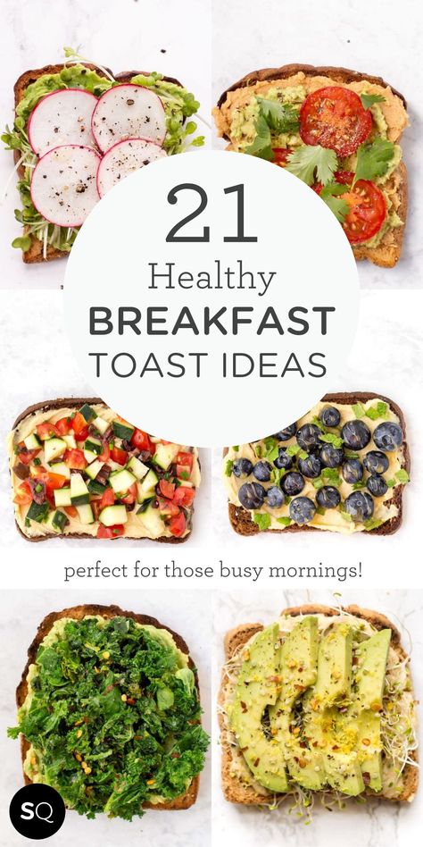 Healthy Breakfast For Beginners, Easy Healthy Breakfast Ideas For Work, No Egg No Gluten Breakfast, Whole Grain Toast Breakfast Ideas, Avo Breakfast Ideas, Savory Breakfast Toast Ideas, Heather Breakfast Ideas, Easy Creative Breakfast Ideas, Quick Balanced Breakfast