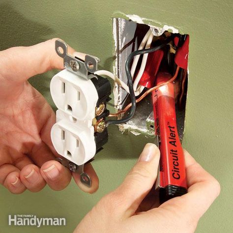 10 Things Every Electrician Really Wants You to Know | The Family Handyman Wiring Outlets, Electrical Tester, Electrical Breakers, Home Electrical Wiring, Breaker Box, Electrical Code, Electrical Problems, Electrical Projects, Diy Electrical