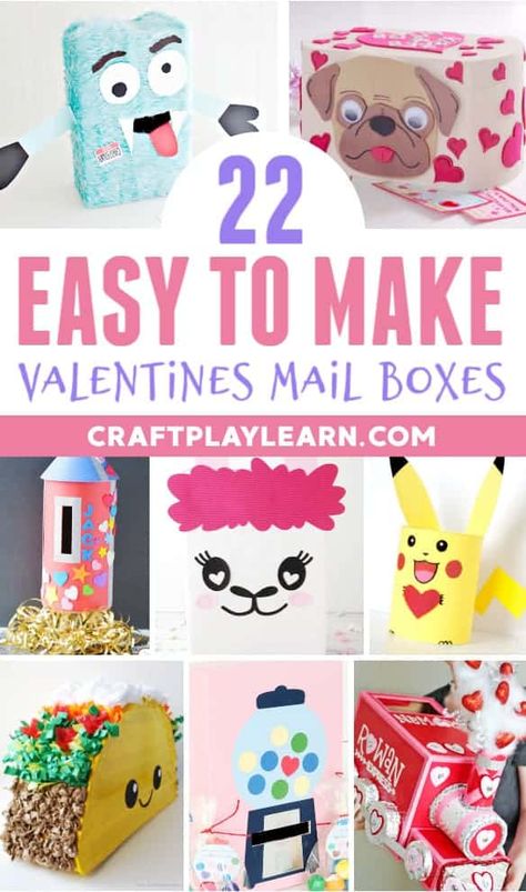 22 Easy To Make Valentine's Mail Boxes - Craft Play Learn Pre K Valentine Box Ideas, Simple Valentines Boxes For Kids School, Friendship Box Ideas, Valentine’s Day Shoebox Ideas, Valentines Boxes For Kids School, Easy Valentines Day Boxes, Mail Box Ideas, Valentines Day Box Ideas, Diy Valentine's Mailbox