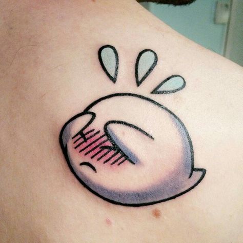 Simple Pokemon Tattoo Ideas, Pokemon Gameboy Tattoo, King Boo Tattoo, Kirby Tattoo Ideas Black, Small Snorlax Tattoo, Kirby Tattoo Black And White, Snorlax Tattoo, Gengar Tattoo, Nintendo Tattoo