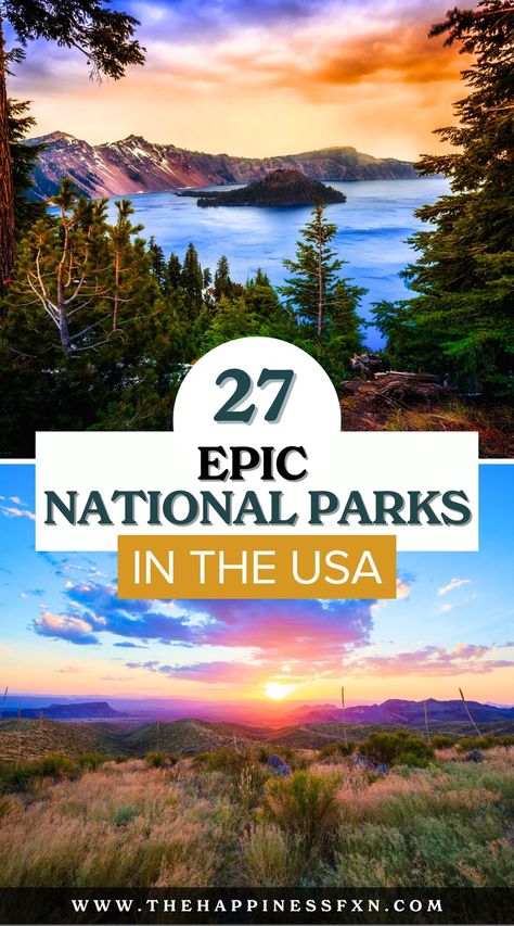 27 Epic National Parks in the USA National Parks List By State, Us National Parks Road Trips, National Parks By State, National Parks Travel, National Park Trips, Best National Parks In The Us, National Parks Aesthetic, National Parks In The Us, National Parks Road Trip