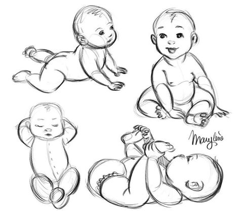 Baby Sketch, Baby Drawing, Art Tools Drawing, Baby Art, Art Poses, Book Art Drawings, Art Tutorials Drawing, Anime Poses Reference, Sketchbook Art Inspiration