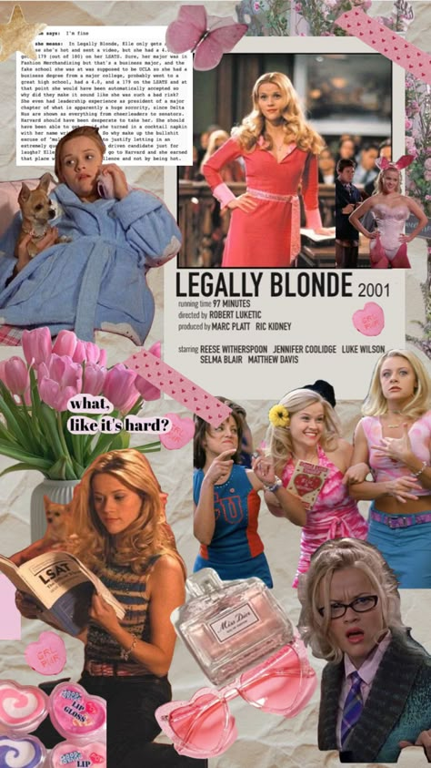 Legally Blonde Invitations, Elle Woods Collage, Legally Blonde Inspiration, Legally Blonde Outfit Inspiration, Legally Blonde Mood Board, Legally Blonde Lockscreen, Legally Blonde Collage, Legally Blonde Icons, Elle Woods Hairstyles