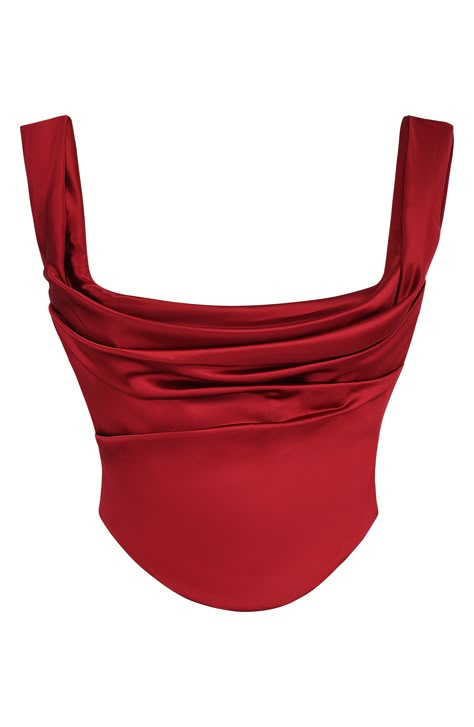 HOUSE OF CB Una Floral Cowl Neck Lace-Up Corset Top in Blood Red at Nordstrom, Size Small A Silk Corset, Corset Tops, Maxi Rok, Style Savvy, Versatile Outfits, Fashion Studio, Women Lace, Corset Top, Aesthetic Clothes