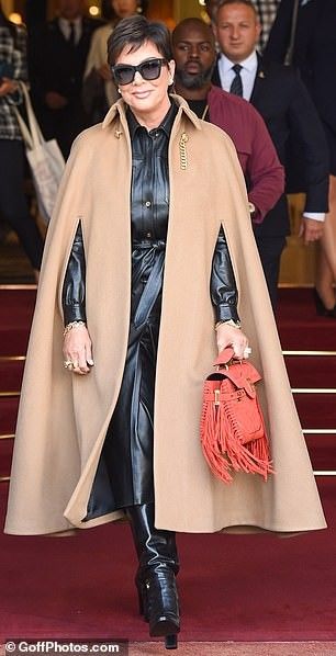 Camel Cape Outfit, Cape Outfits For Women, Kris Kardashian, Fashion Cape, Corey Gamble, Women Cape, Cape Outfit, Cape Fashion, Cape Cloak