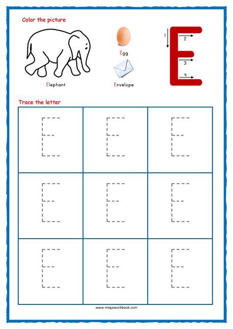 Capital Letter Tracing Printables Free, Letter E Tracing Printables Free, Letter E Worksheets Preschool, E Tracing Worksheet, Letter E Tracing Worksheets, Letter E Tracing, Free Tracing Worksheets, Abc Tracing Worksheets, Tracing Letters Preschool