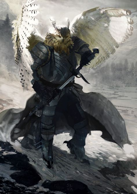 ArtStation - Owl Knight, Silvia Pasqualetto Owl Knight, Heroic Fantasy, Arte Cyberpunk, Knight Art, Fantasy Races, Dungeons And Dragons Characters, Dnd Art, Fantasy Rpg, Fantasy Inspiration