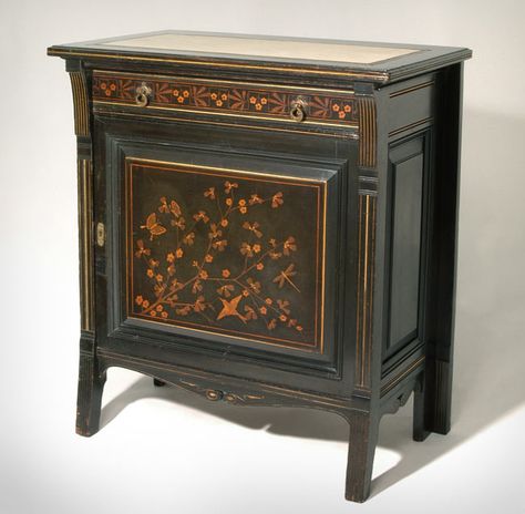 Herter Brothers Herter Brothers, Japanese Cabinet, 19th Century Aesthetic, Movement Art, Wood And Concrete, Japanese Furniture, Louis Comfort Tiffany, Victorian Furniture, Aesthetic Movement