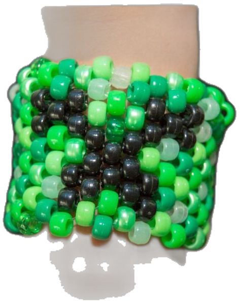 Creeper Kandi Cuff, Kandi Cuff, Weekend Crafts, Creepers, Cuff Bracelet, Minecraft, Great Gifts, Cuff, Bracelet