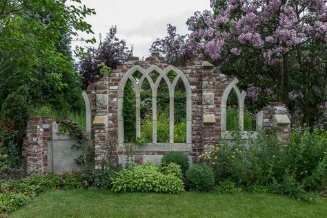 Gothic Ruins, Garden Follies, Garden Folly, Stone Walls Garden, Manor Garden, Victorian Gardens, Gothic Garden, Pergola Attached To House, Planting Ideas