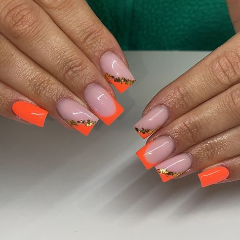 Elevate your summer nail game with 27 bright and neon orange nail design ideas. From short to long nails, explore trendy nail shapes like almond and square, with cute designs featuring coral art, flowers, and bling. Whether you prefer gel or acrylic, find inspiration for pretty and simple designs, perfect for summer trends. Discover the latest nail art ideas to add a pop of color to your look, from burnt orange to bright pink, and stay ahead in the world of nail styles Best Nail Designs For Short Nails, Simple Nails Ideas Short, Orange Cute Nails, Nail Orange Design, Orange Nail Design Ideas, Acrylic Nails Fall Designs, Short Nail Designs Orange, Fall Nails Ideas Autumn Almond Shape, Simple Gel X Nails Design