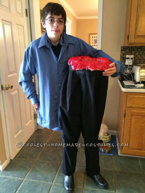 Cool Illusion Costume: Half the Man I Used to Be!... Coolest Homemade Costumes Illusion Costumes, Best Diy Halloween Costumes, Purim Costumes, Halloween Things, Homemade Costume, Homemade Halloween Costumes, Costume Tutorial, Diy Kostüm, Halloween Ii