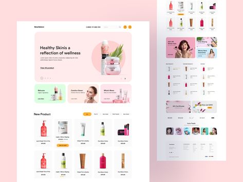 Shopify Web Design, Cosmetic Website Design, Cosmetics Website Design, Beauty Website Design, Ecommerce Design Inspiration, Cosmetic Website, Beauty Ecommerce, Cosmetic Web, Nusrat Jahan