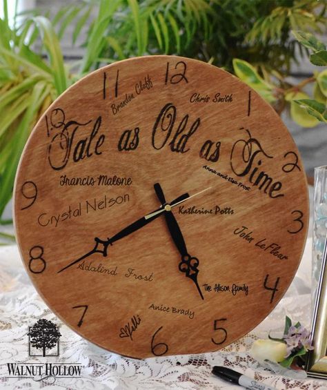 Wedding Clock Guest Book a Tale as Old as Time Things For Your House, Fairy Tale Stories, Cinderella Wedding Theme, Fun Guest Book, Craft Shack, Wedding Guess, Fishing Wedding, K Crafts, Wedding Post