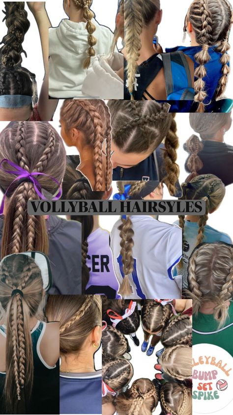 Volleyball#hairstyles Hairstyles For Volleyball, Cute Volleyball Hairstyles, Cute Everyday Hairstyles, Volleyball Games, Sports Hairstyles, Everyday Hairstyles, Volleyball Hairstyles, Hair Game, Stylish Hair