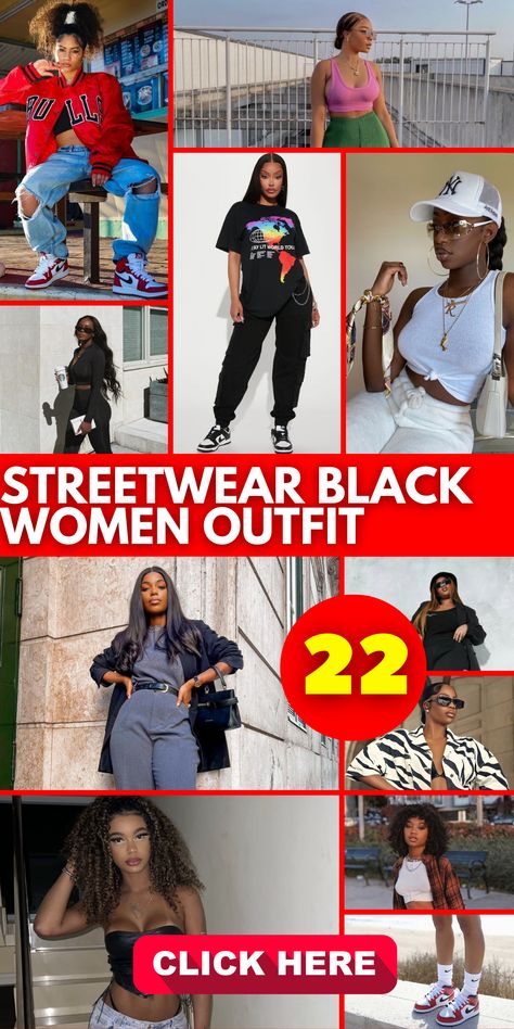 Embrace the summer streetwear trend with black women outfits that are both stylish and versatile. Experiment with pink cargo pants or opt for all-brown ensembles for a sleek and sophisticated look. Discover streetwear ideas that seamlessly blend casual and business elements, creating cute and classy outfits suitable for any occasion Urban Spring Outfits Black Women, How To Dress Cargo Pants, Black Women Sneakers Outfit, Cute Sneaker Outfits Black Women, Athleisure Outfits Black Women, Black Woman Fashion Outfits, Causal Outfits For Black Women, Classy Streetwear Outfits, Sneaker Outfits Black Women