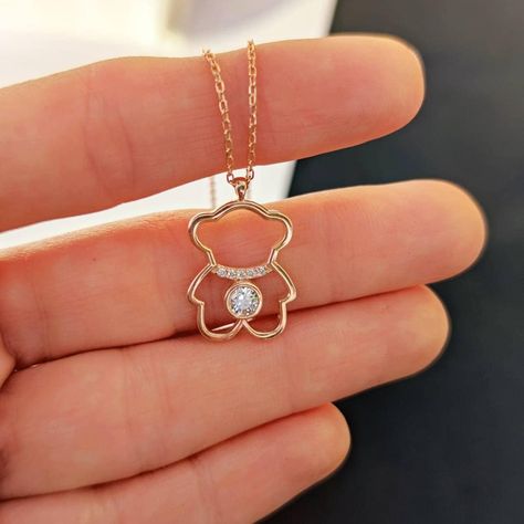 "14K Gold Bear Necklace, 14K Dainty Bear Pendant, Mama Bear Necklace, Animal Necklace, Teddy Pendant, Valentines Day Gift, Expecting Mom Gift 🧿 Welcome to GDjeweltr special jewelry for yourself and loved ones. All our jewelery is made by handmade in our workshop as custom. Please take a look my store to see our handmade necklaces, rings, earrings and bracelets collection. ⭐ Details: * Material : 14K Solid Gold * Finished Color : Yellow Gold, White Gold, Rose Gold. * Necklace Style    : Minimali Teddy Pendant, Teddy Bear Pendant, Mama Bear Necklace, Bracelets Collection, Expecting Mom Gifts, Animal Necklace, Bear Necklace, Bear Pendant, Romantic Gestures