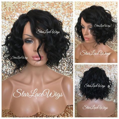 Curly Bob Wig, Short Bob Styles, Blend Wig, Curly Bob Wigs, Wigs For Sale, Wig Human Hair, Short Hair Color, Short Bob Wigs, Side Part