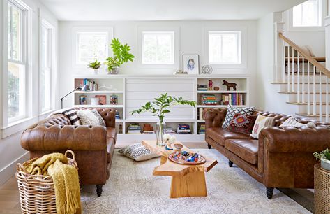 Storage Baskets Near Furniture Brown Leather Furniture, Brown Furniture Living Room, Brown Sofa Living Room, Leather Couches Living Room, Couches Living, Brown Couch Living Room, Brown Leather Couch, Leather Sofa Living Room, Brown Couch