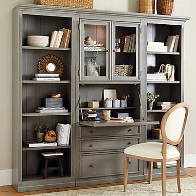 Tuscan 3-Piece Secretary Desk Group Tuscan Furniture, Hidden Desk, Book Cases, Tuscan Design, Tuscan Kitchen, Mediterranean Home Decor, Home Library Design, Tuscan House, Secretary Desk