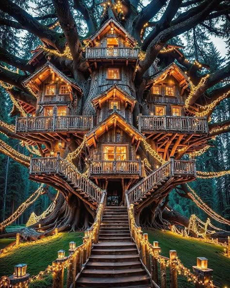 Tiny Log Cabins, Luxury Tree Houses, Beautiful Tree Houses, Treehouse Hotel, Fantasy Houses, Tree House Plans, Cool Tree Houses, Tree House Decor, Fantasy Rooms