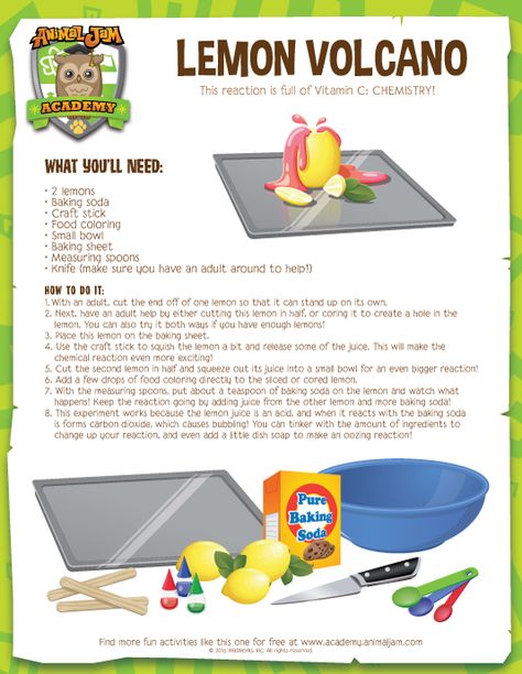 Lemon Volcano - Animal Jam Academy Lemon Volcano, Vetenskapliga Experiment, Science Experience, Engineering Art, Science Week, Science Camp, Summer Science, Science Experiments For Preschoolers, Science Birthday