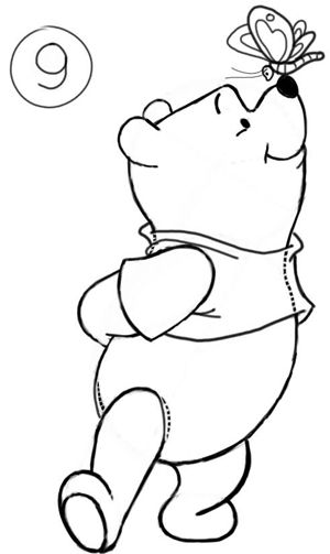 How to Draw Winnie the Poo and Butterfly with Step by Step Drawing Lesson Pooh Drawing, Spring Chalkboard, Art Fer, Winnie The Pooh Drawing, Draw Step By Step, Disney Character Drawing, Disney Drawings Sketches, How To Draw Steps, Sketching Ideas